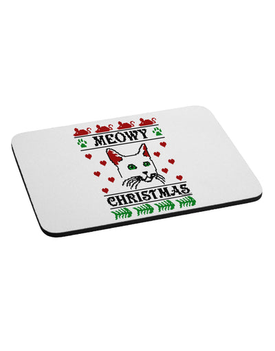 Meowy Christmas Cat Knit Look Mousepad by TooLoud-TooLoud-White-Davson Sales