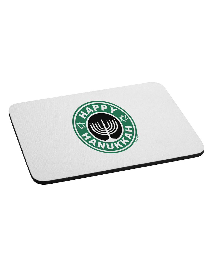 Happy Hanukkah Latte Logo Mousepad-TooLoud-White-Davson Sales