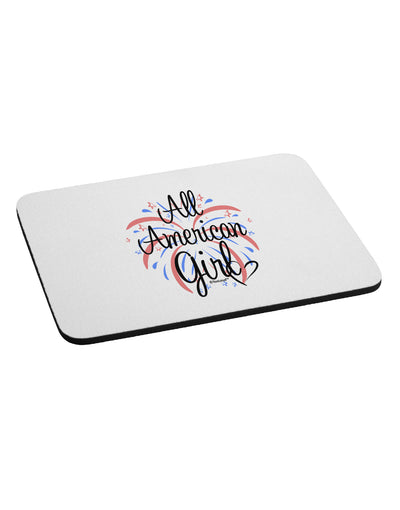 All American Girl - Fireworks and Heart Mousepad by TooLoud-TooLoud-White-Davson Sales