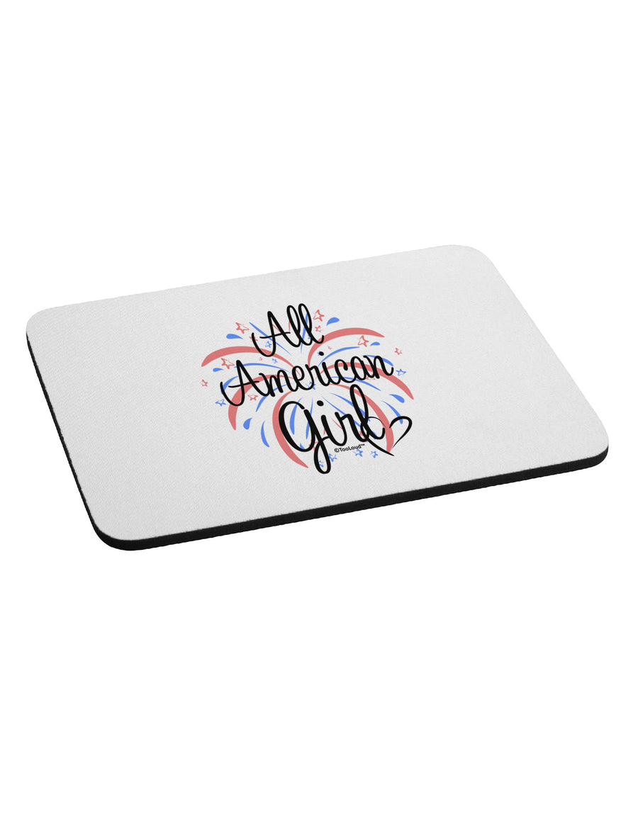 All American Girl - Fireworks and Heart Mousepad by TooLoud-TooLoud-White-Davson Sales