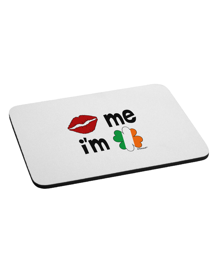 Kiss and Irish Flag Shamrock - Kiss Me I'm Irish Mousepad by TooLoud-TooLoud-White-Davson Sales