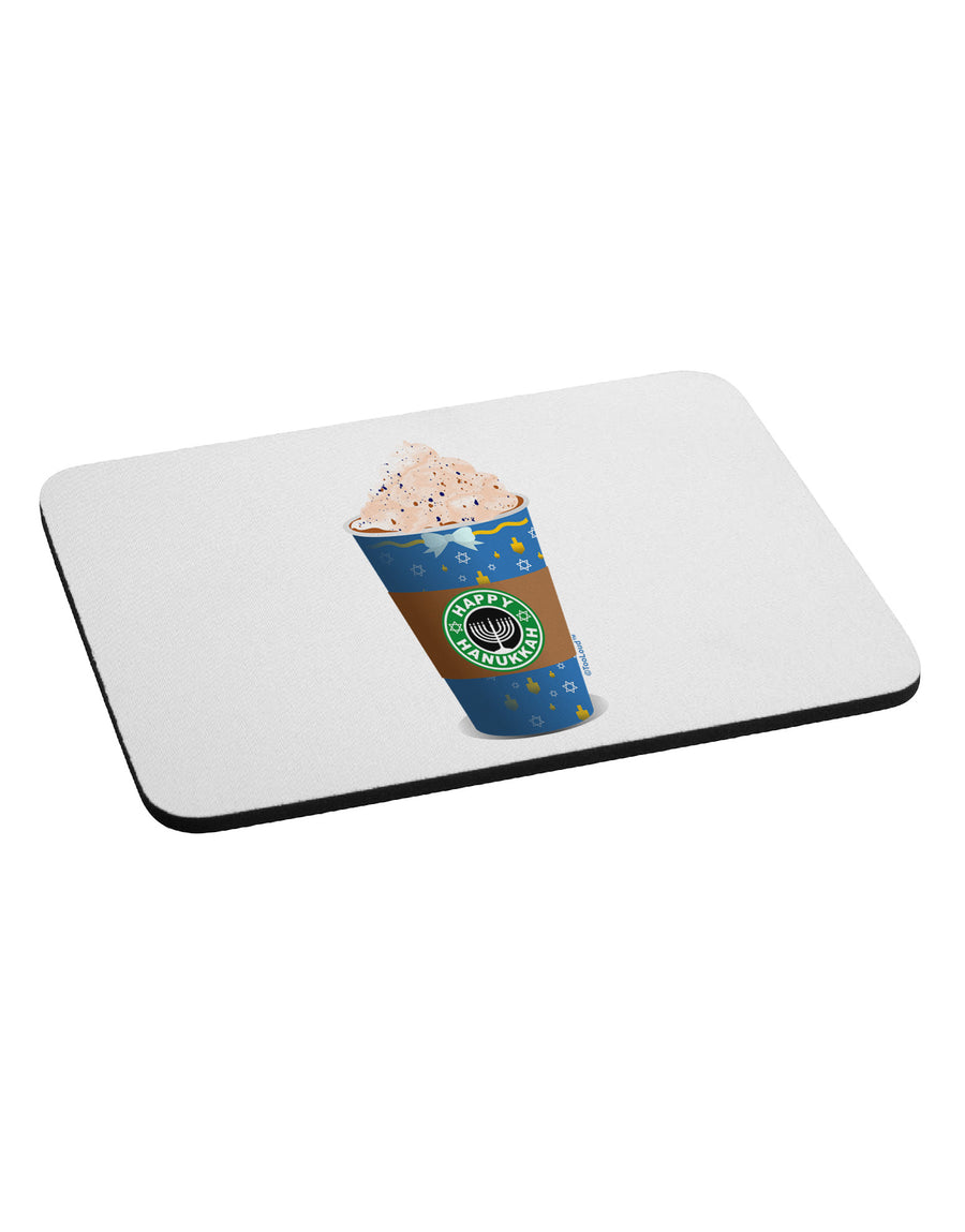 Happy Hanukkah Latte Cup Mousepad-TooLoud-White-Davson Sales