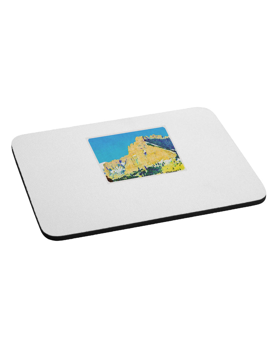 Colorado Snowy Mtns WaterColor Mousepad-TooLoud-White-Davson Sales