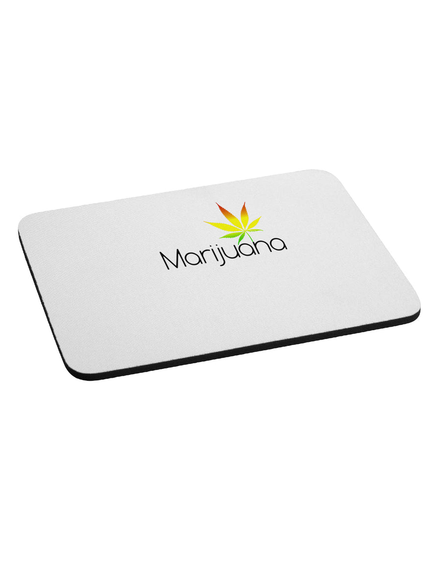 Marijuana Text and Leaf - Rastafarian Mousepad-TooLoud-White-Davson Sales