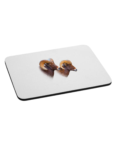 Two Majestic Bighorn Rams Mousepad-TooLoud-White-Davson Sales