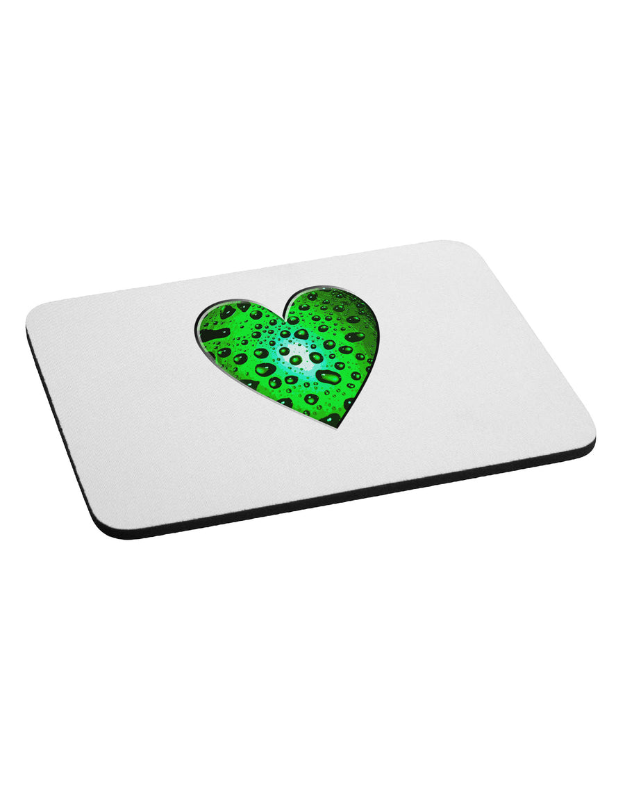 Water Droplet Heart Green Mousepad by TooLoud-TooLoud-White-Davson Sales