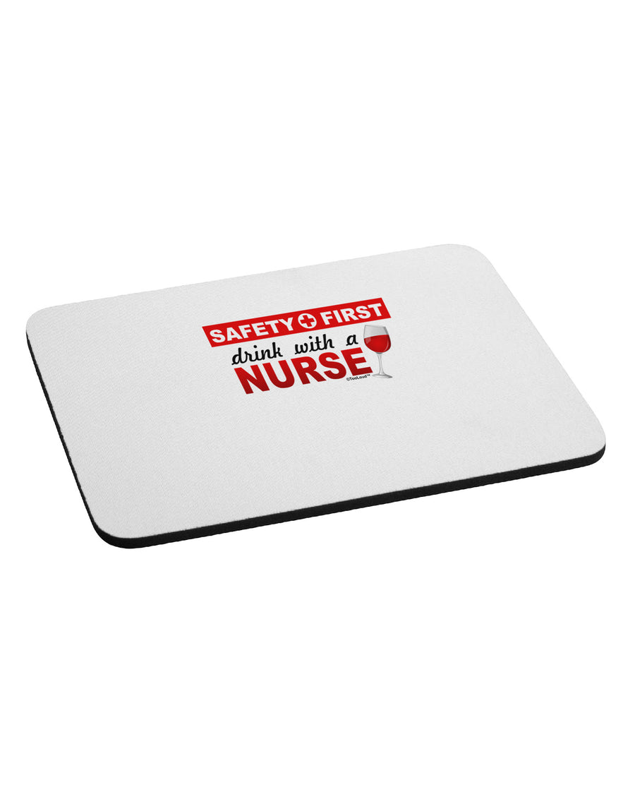 Drink With A Nurse Mousepad-TooLoud-White-Davson Sales
