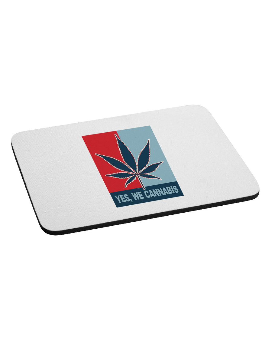 Yes We Cannabis - Marijuana Leaf Mousepad-TooLoud-White-Davson Sales