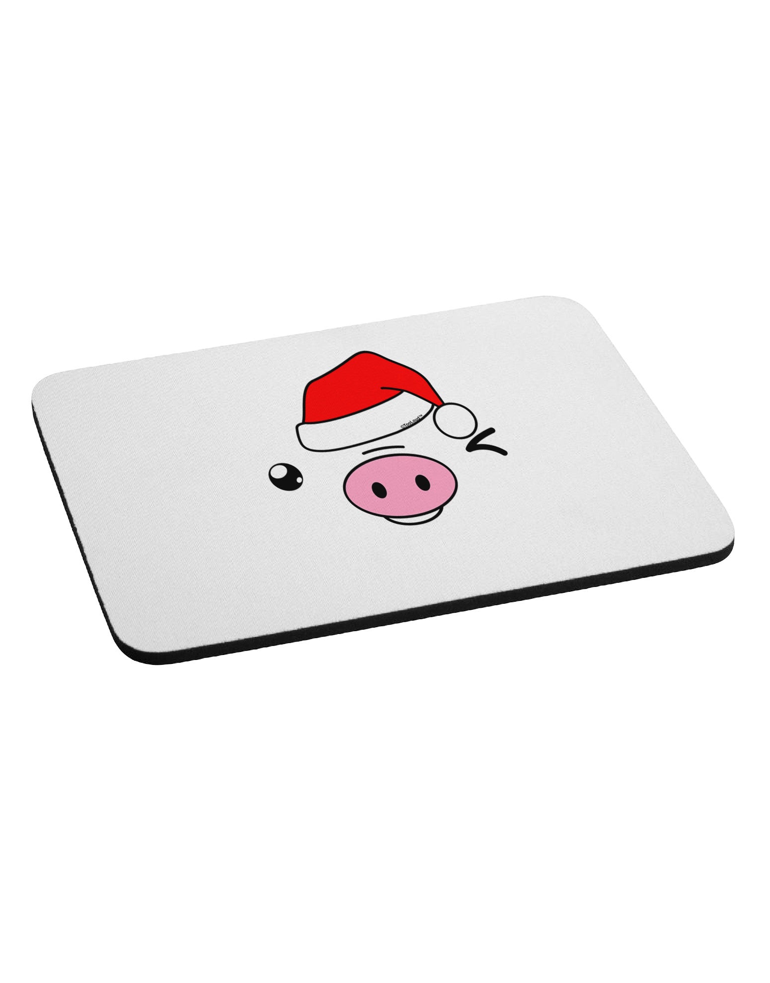 Kyu-T Face Oinkz Santa Hat Boy Pig Mousepad-TooLoud-White-Davson Sales
