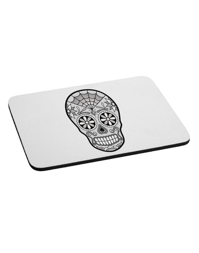 Version 10 Grayscale Day of the Dead Calavera Mousepad-TooLoud-White-Davson Sales