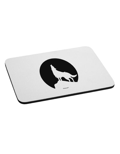 Wolf Howling at the Moon - Design #1 Mousepad by TooLoud-TooLoud-White-Davson Sales