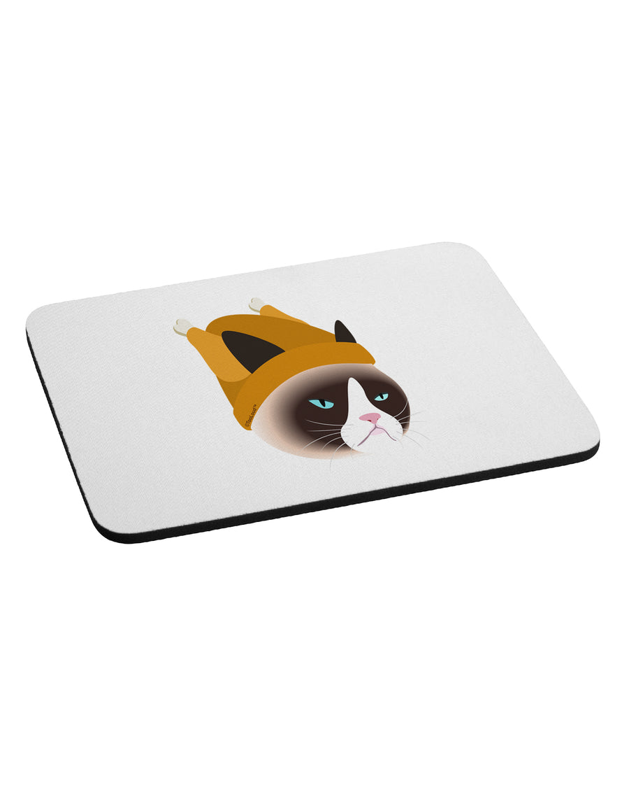 Disgruntled Cat Wearing Turkey Hat Mousepad by TooLoud-TooLoud-White-Davson Sales