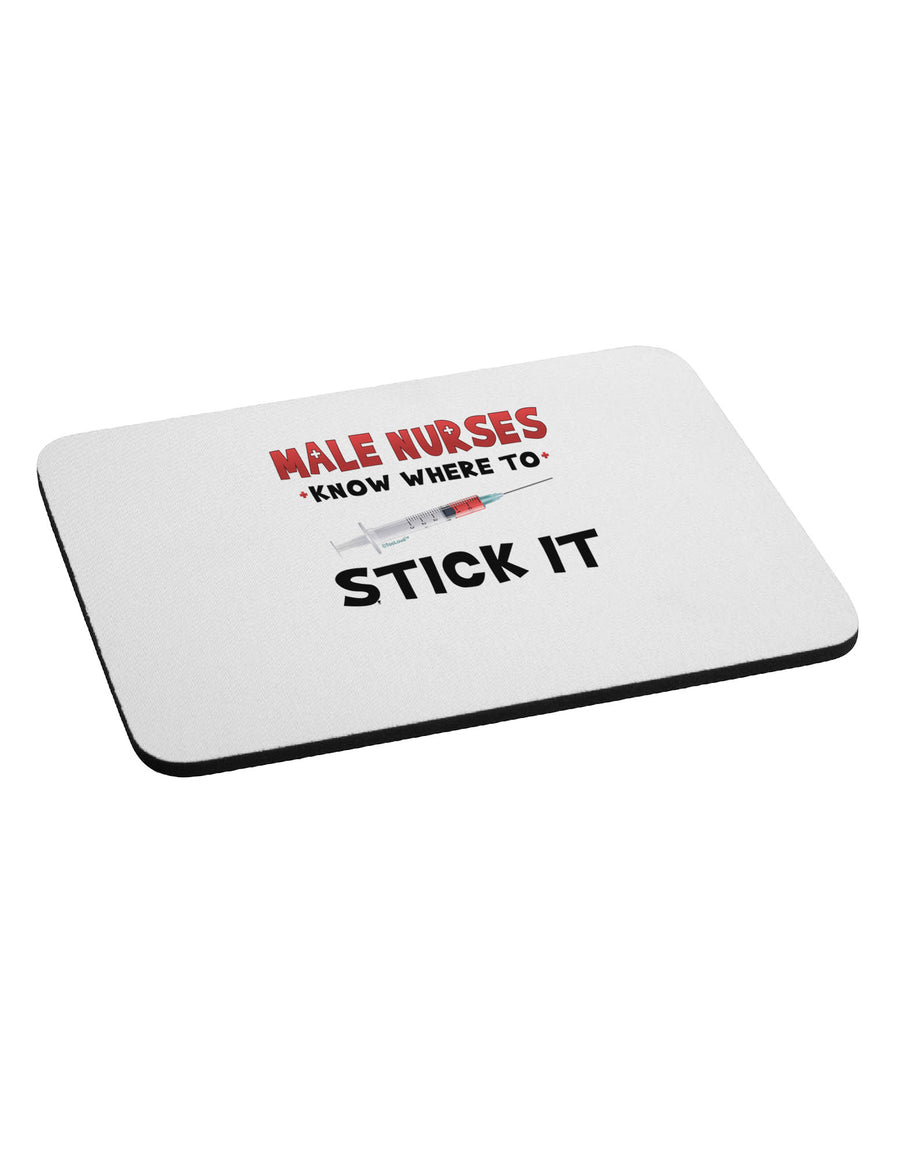 Male Nurses - Stick It Mousepad-TooLoud-White-Davson Sales