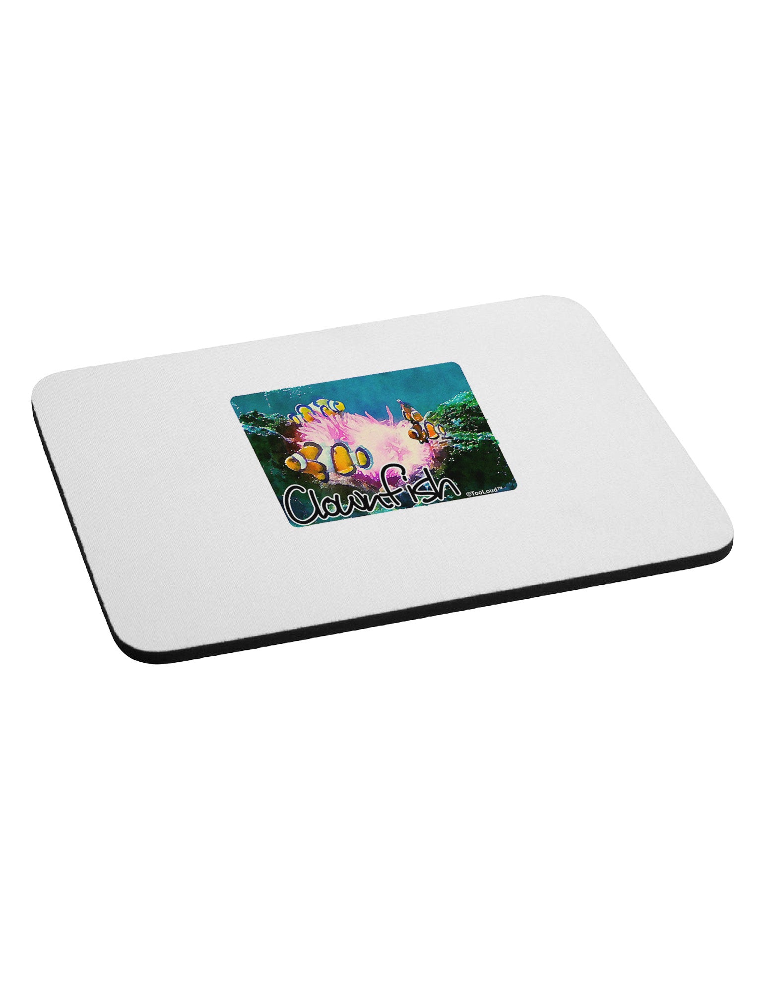 Clownfish Watercolor Text Mousepad-TooLoud-White-Davson Sales
