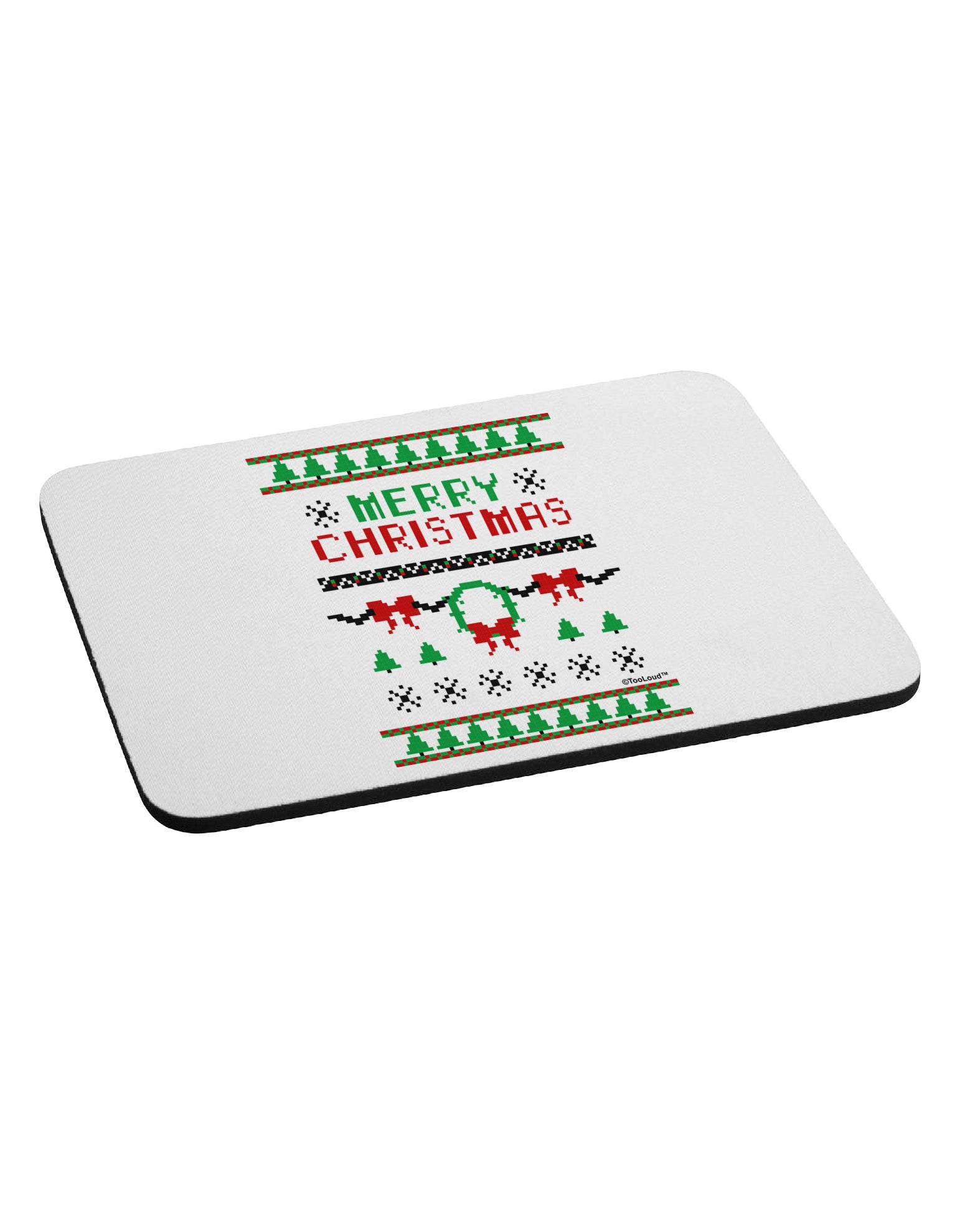 Merry Christmas Ugly Christmas Sweater Mousepad-TooLoud-White-Davson Sales