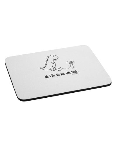 My T-Rex Ate Your Stick Family - Line Mousepad by TooLoud-TooLoud-White-Davson Sales