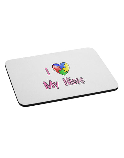 I Heart My Niece - Autism Awareness Mousepad by TooLoud-TooLoud-White-Davson Sales