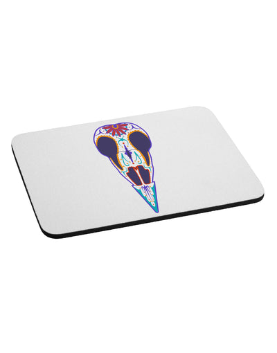 Colorful Mystic Bird Skull Calavera Day of the Dead Mousepad-TooLoud-White-Davson Sales