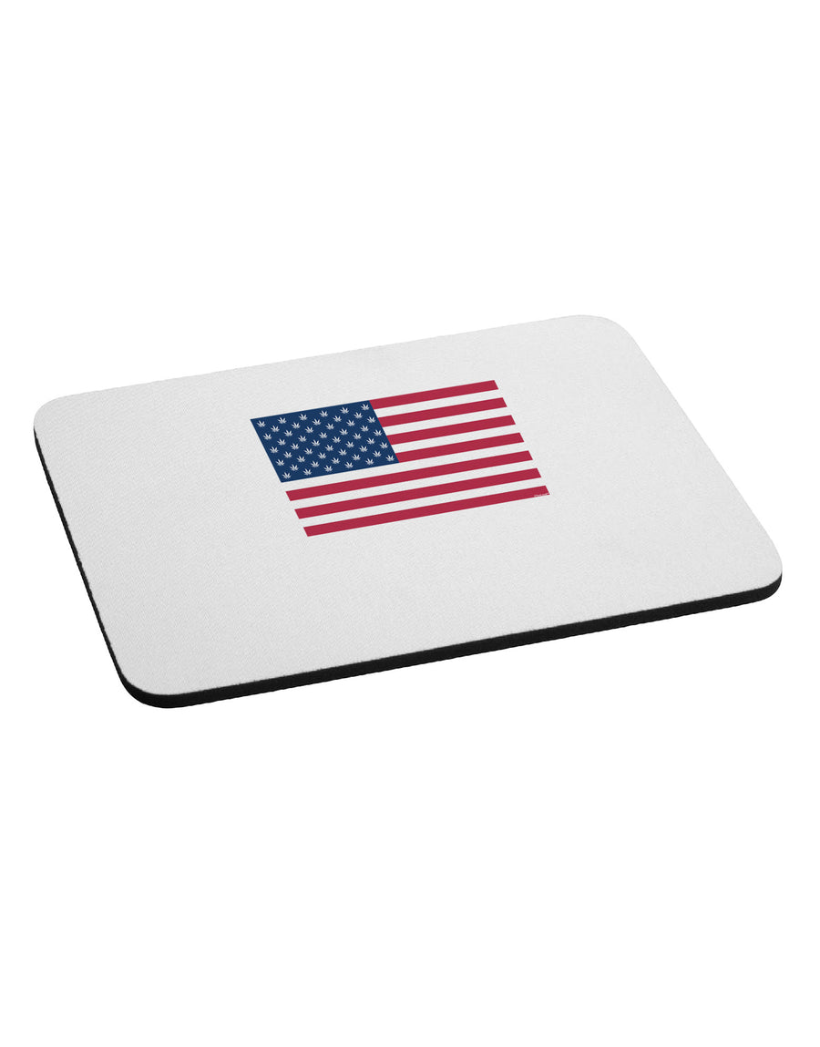 American Flag - Marijuana Leaf Mousepad-TooLoud-White-Davson Sales