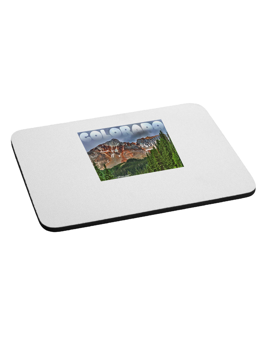 Colorado Mountains Forrest Text Mousepad-TooLoud-White-Davson Sales