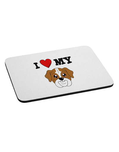 I Heart My - Cute Bulldog - Red Mousepad by TooLoud-TooLoud-White-Davson Sales