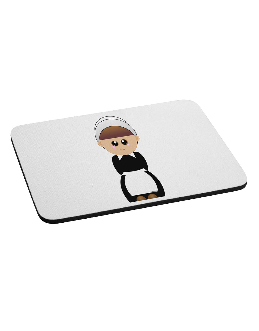 Cute Pilgrim Girl Thanksgiving Mousepad-TooLoud-White-Davson Sales