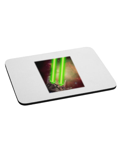 Laser Eyes Cat in Space Design Mousepad by TooLoud-TooLoud-White-Davson Sales