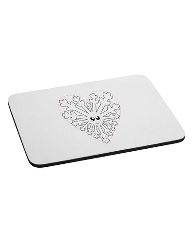 Heart Snowflake Christmas Mousepad-TooLoud-White-Davson Sales