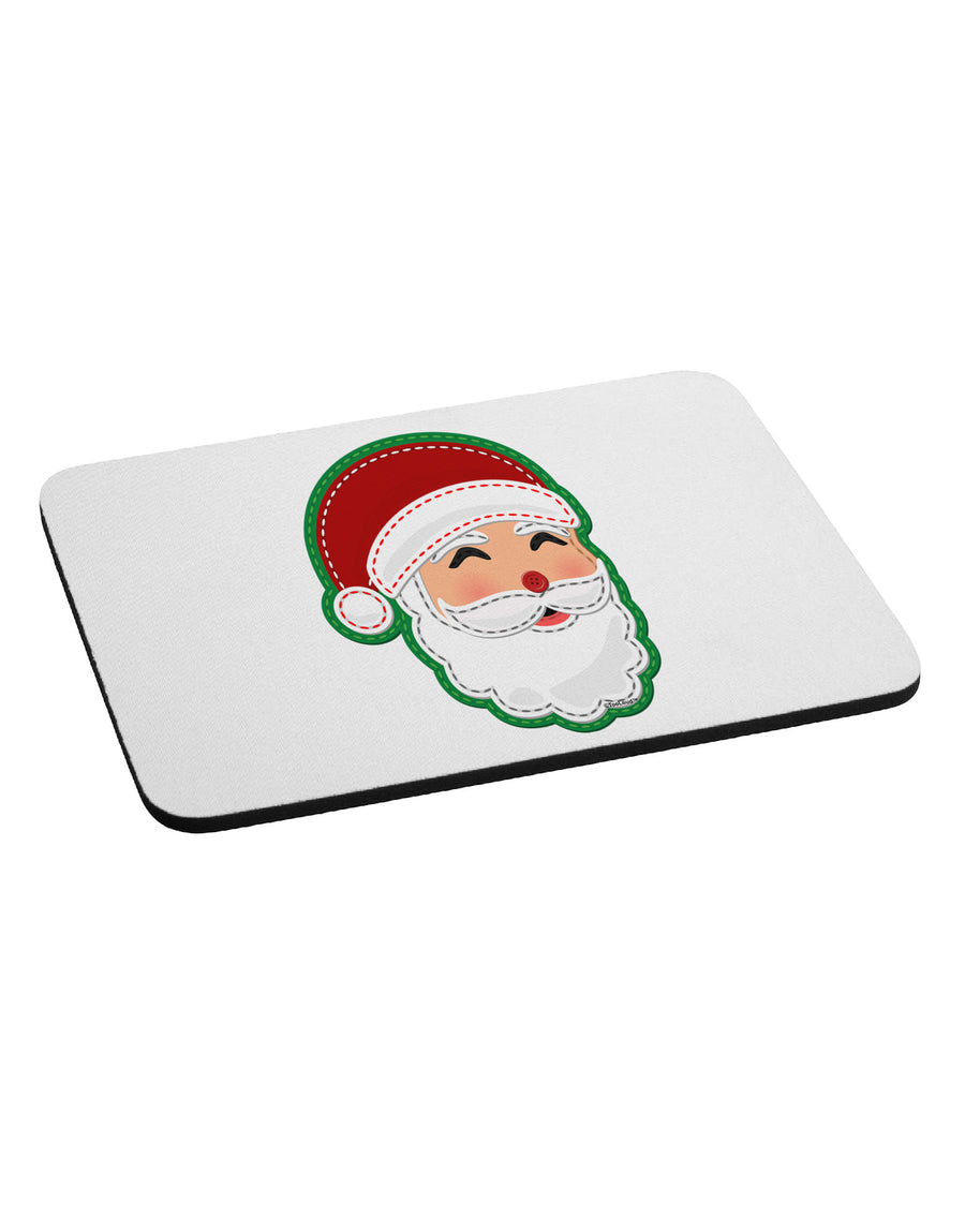 Cute Santa Claus Face Faux Applique Mousepad-TooLoud-White-Davson Sales