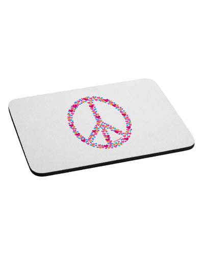 Peace Sign Hearts Mousepad-TooLoud-White-Davson Sales