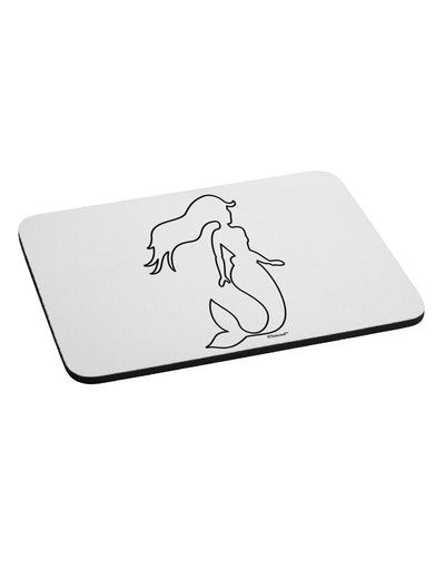 Mermaid Outline Mousepad-TooLoud-White-Davson Sales