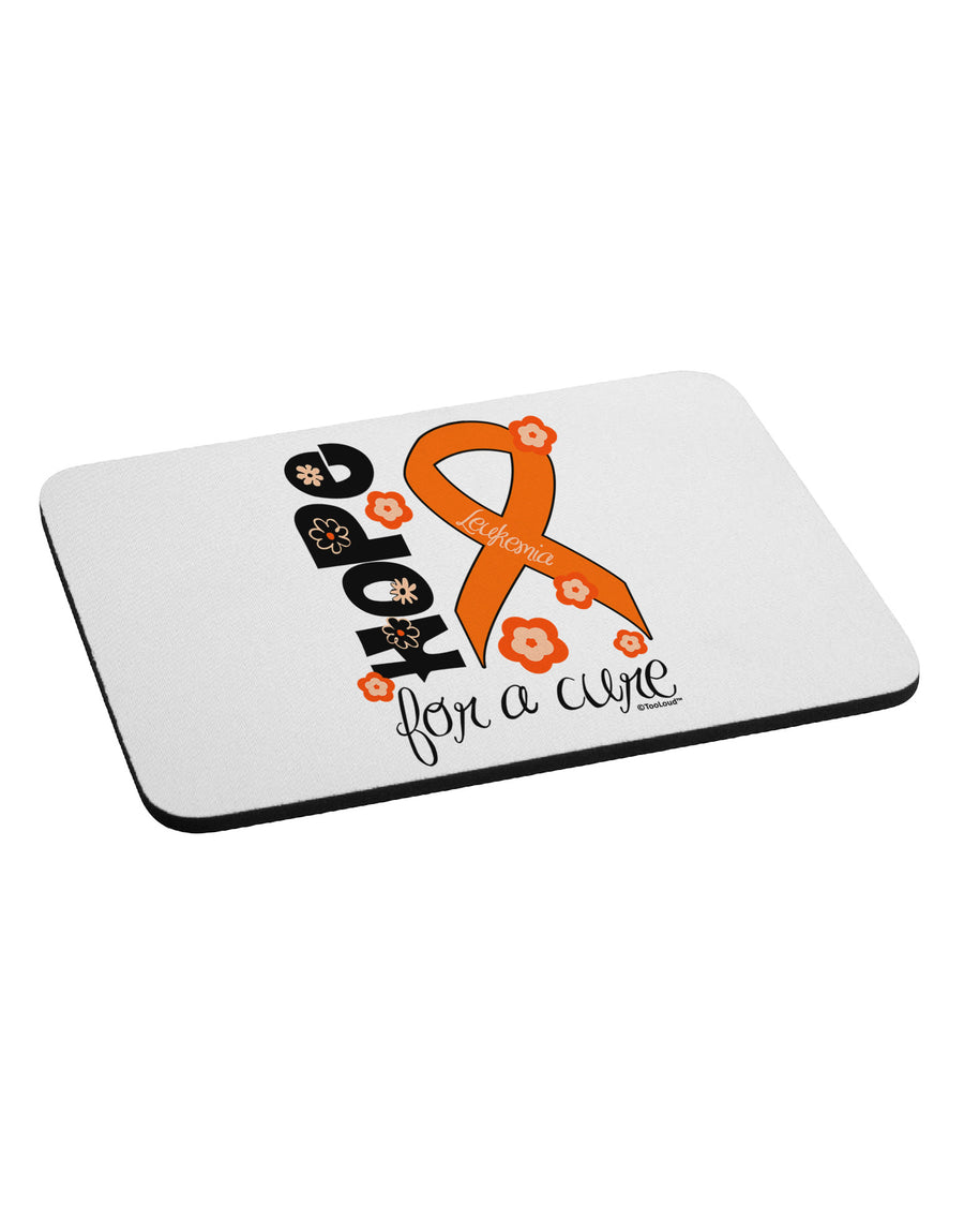 Hope for a Cure - Orange Ribbon Leukemia - Flowers Mousepad-TooLoud-White-Davson Sales