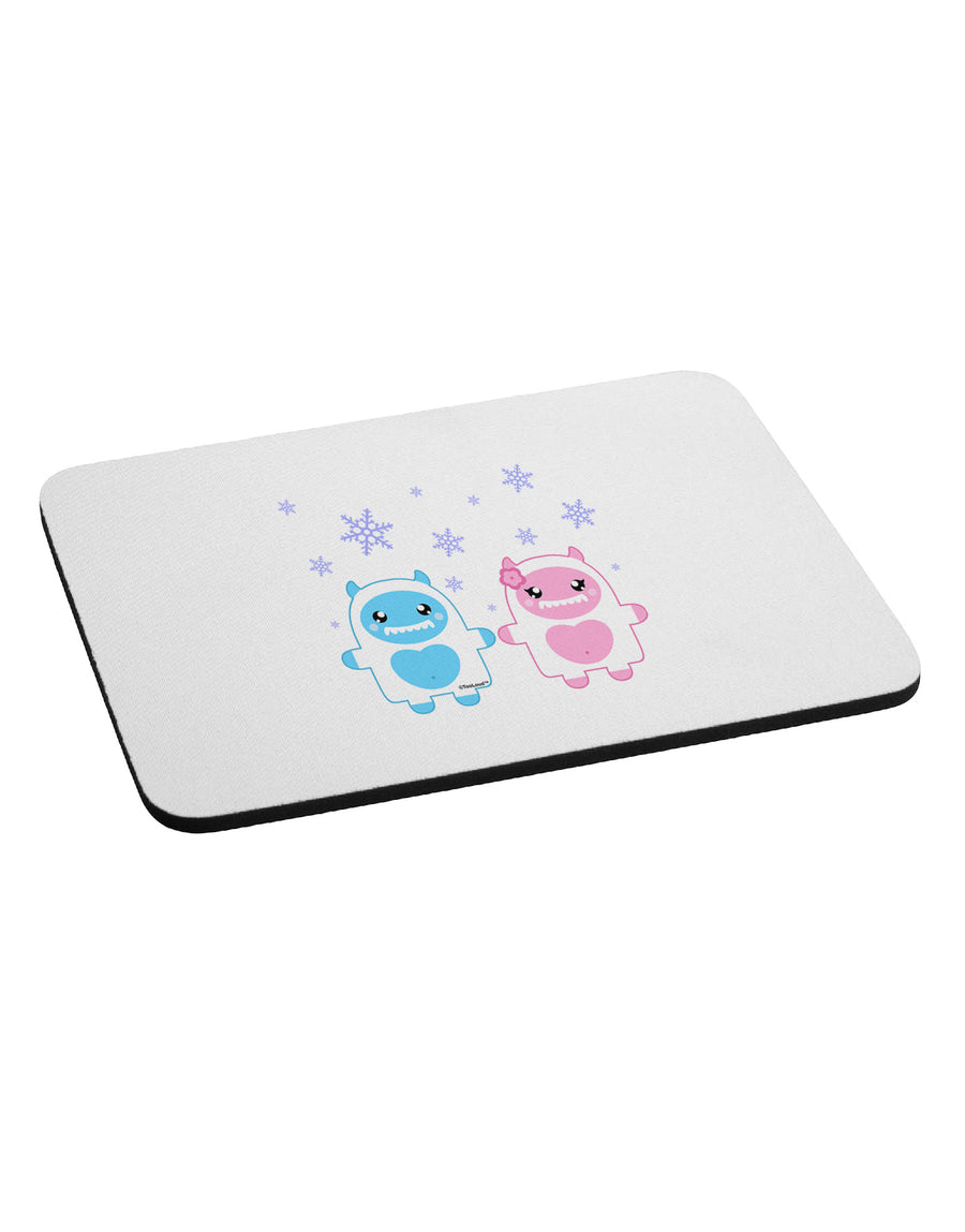 Cute Abominable Snowman Yeti Couple - Christmas Mousepad-TooLoud-White-Davson Sales