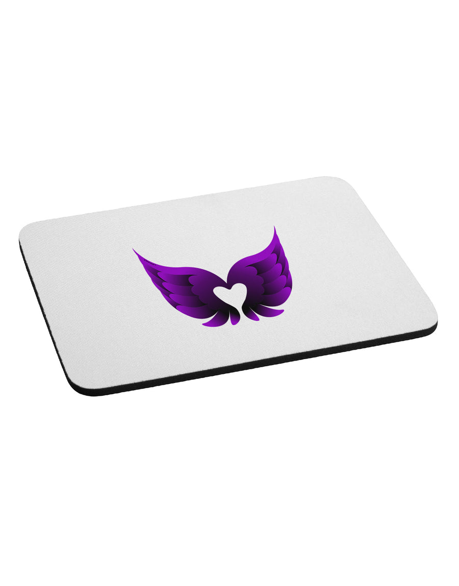 Cute Dark Angel Wings Black and Purple Heart Mousepad-TooLoud-White-Davson Sales