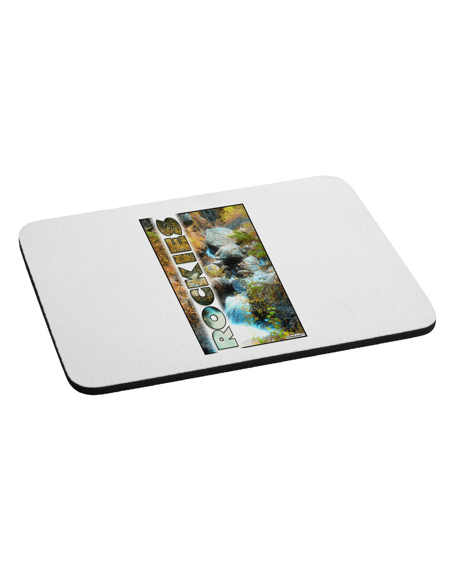 Rockies Waterfall with Text Mousepad-TooLoud-White-Davson Sales