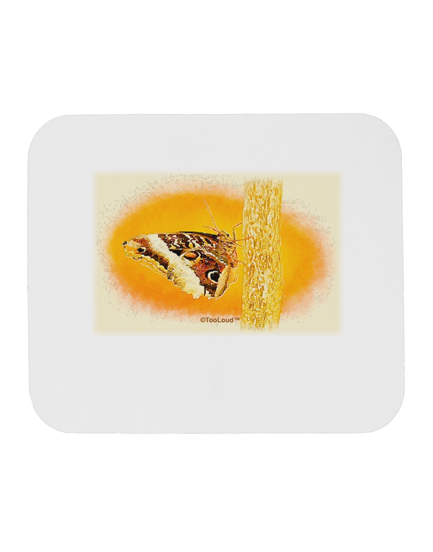 TooLoud Watercolor Owl Moth Mousepad-TooLoud-White-Davson Sales