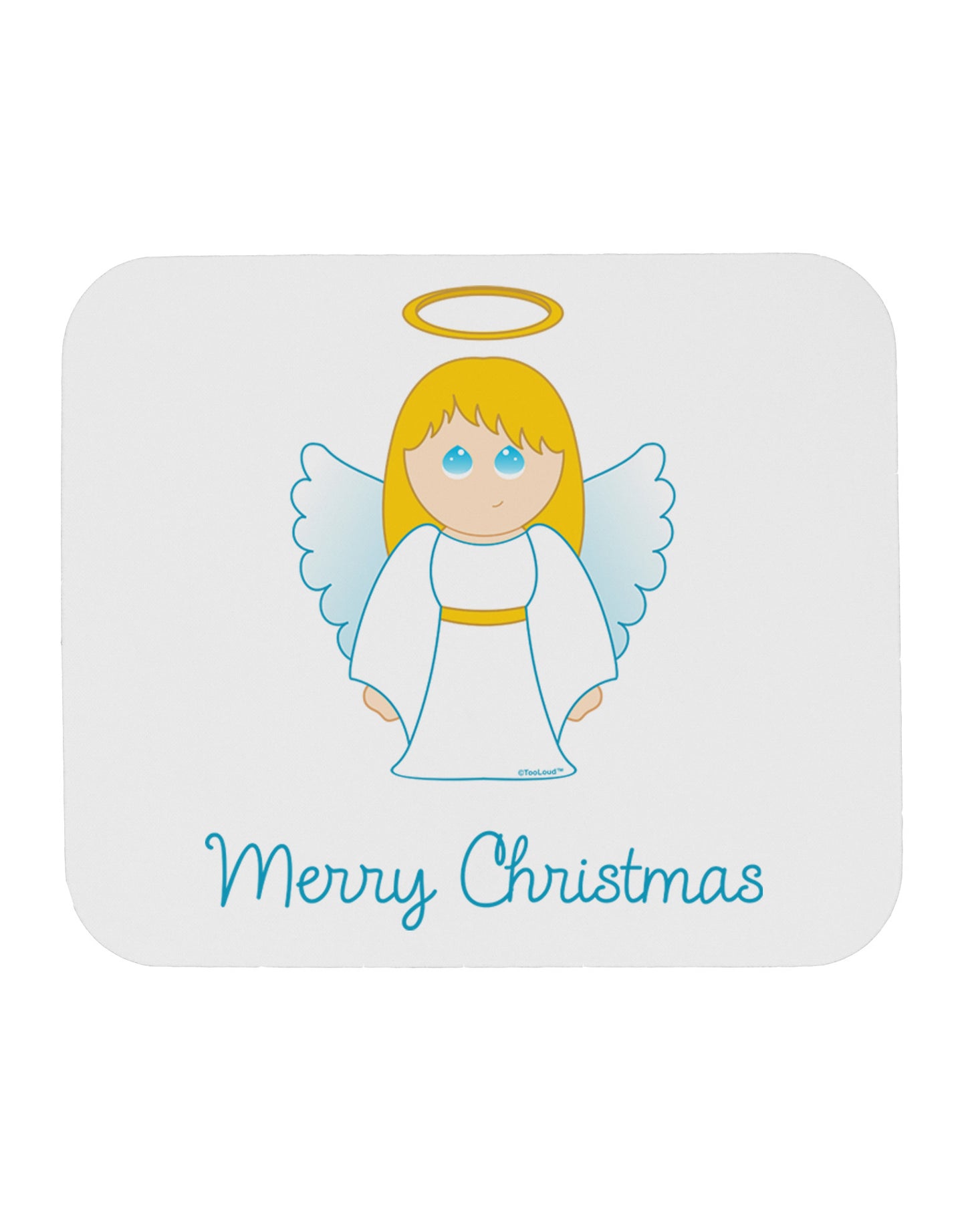 Merry Christmas Cute Angel Girl Mousepad-TooLoud-White-Davson Sales