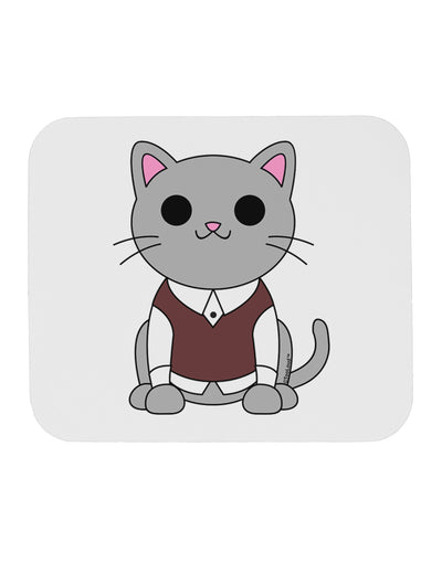 Cute Sweater Vest Cat Design Mousepad by TooLoud-TooLoud-White-Davson Sales