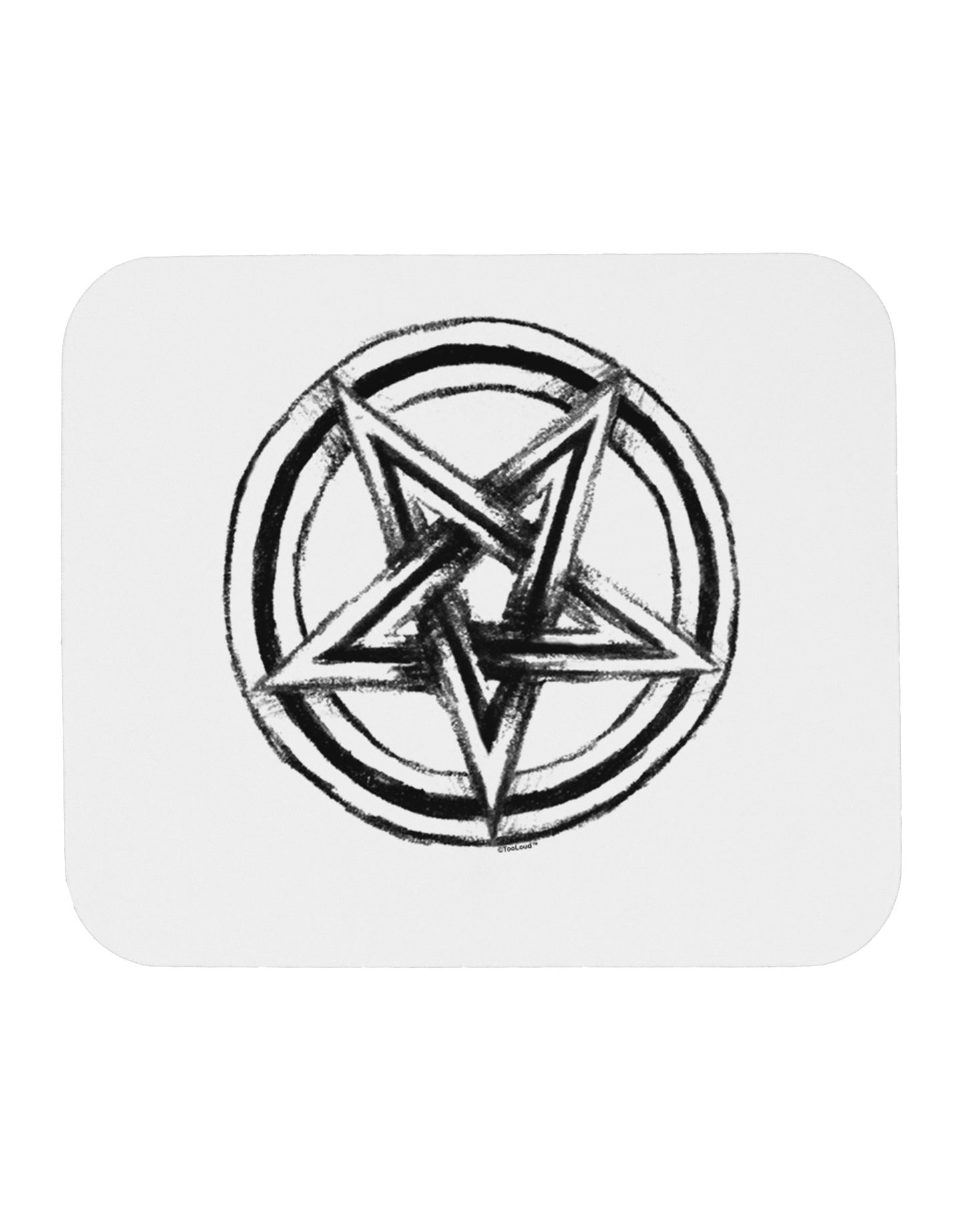 Inverted Pentagram Death Metal Star Mousepad-TooLoud-White-Davson Sales