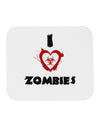 I Heart Zombies - Bio Hazard Heart Mousepad-TooLoud-White-Davson Sales