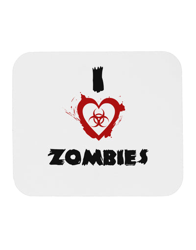 I Heart Zombies - Bio Hazard Heart Mousepad-TooLoud-White-Davson Sales