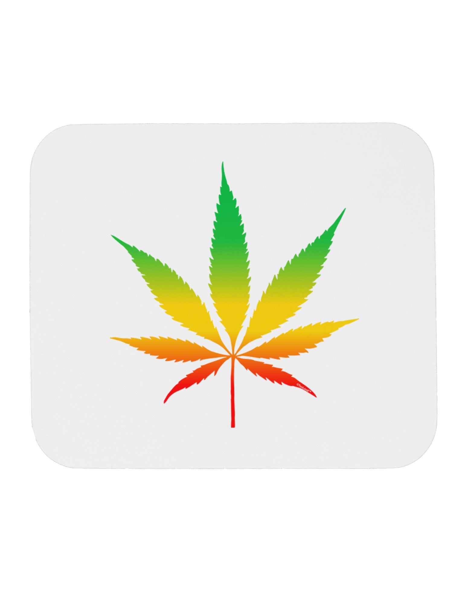 Marijuana Leaf Rastafarian Colors Mousepad-TooLoud-White-Davson Sales