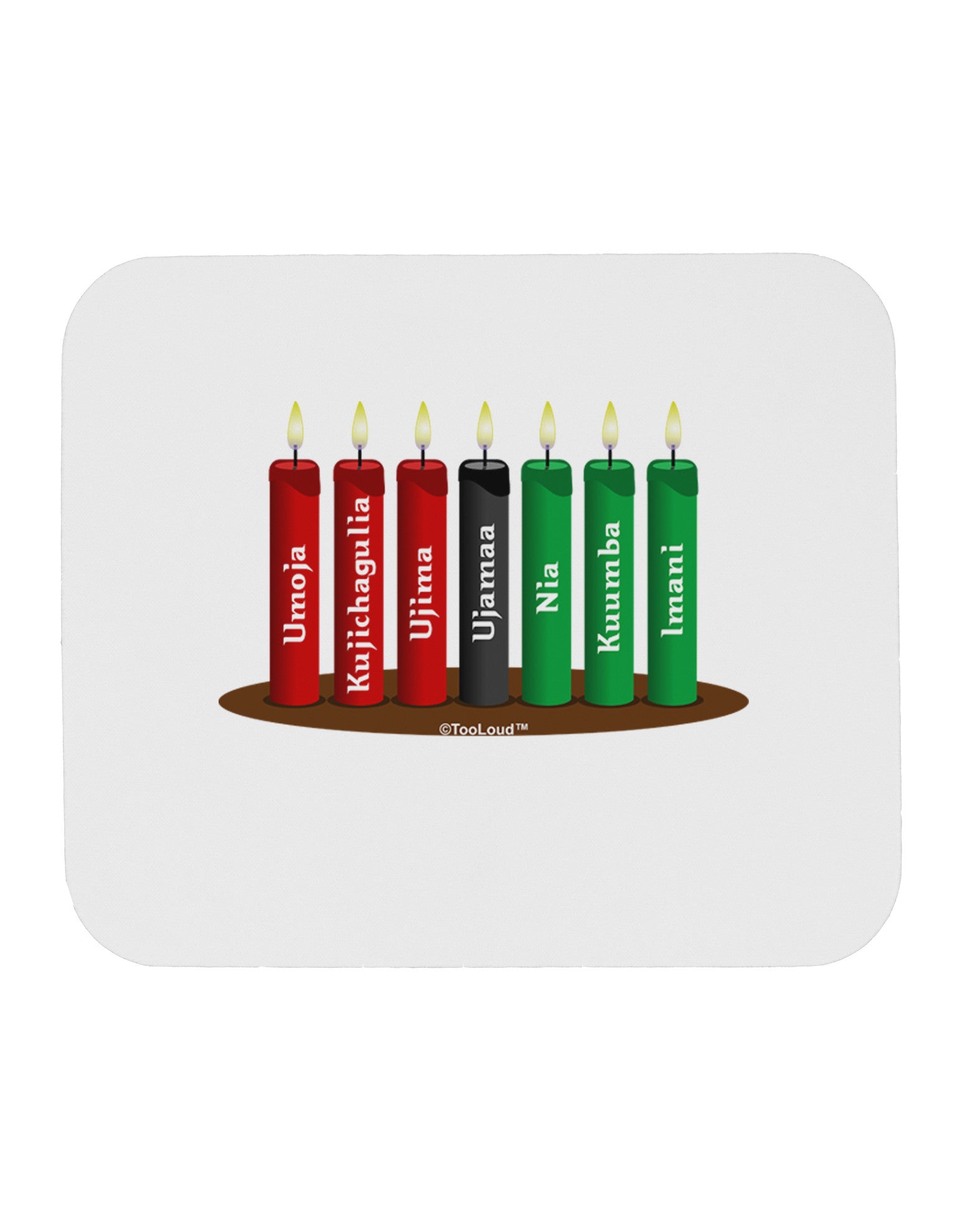 Kwanzaa Candles 7 Principles Mousepad-TooLoud-White-Davson Sales