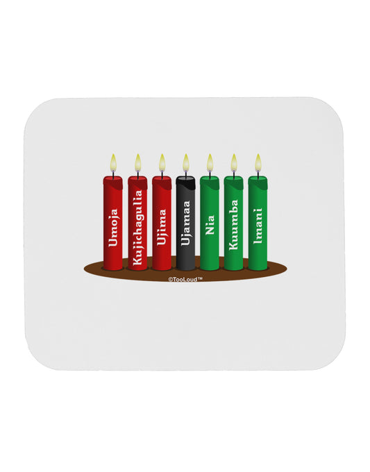 Kwanzaa Candles 7 Principles Mousepad-TooLoud-White-Davson Sales