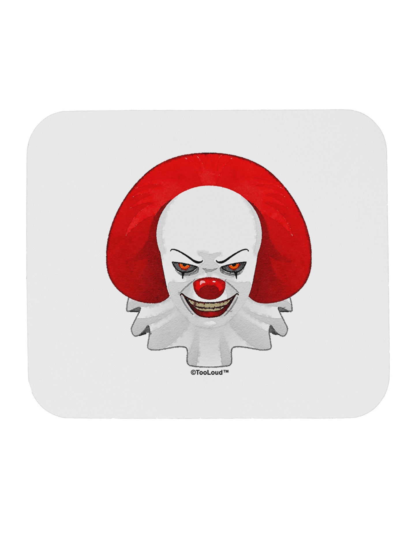 Scary Clown Watercolor Mousepad-TooLoud-White-Davson Sales