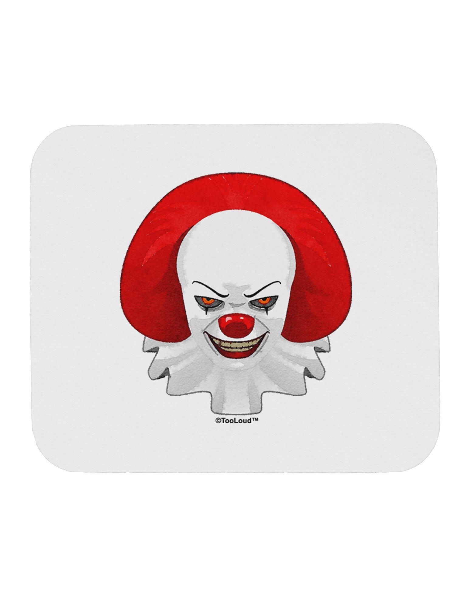 Scary Clown Watercolor Mousepad-TooLoud-White-Davson Sales