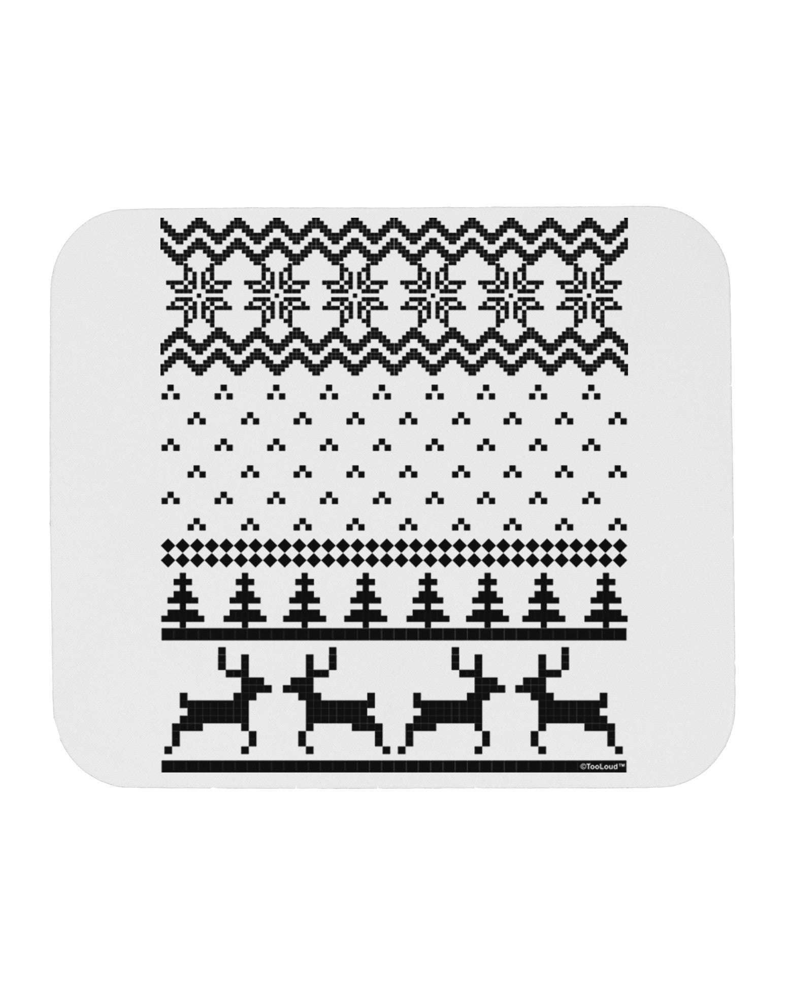 Ugly Christmas Sweater Snowflake Reindeer Pattern Mousepad-TooLoud-White-Davson Sales