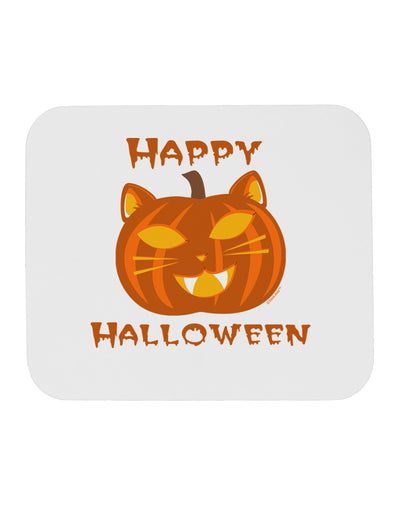 Cat-O-Lantern With Text Mousepad-TooLoud-White-Davson Sales