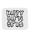 Happy Mardi Gras Text 2 BnW Mousepad-TooLoud-White-Davson Sales