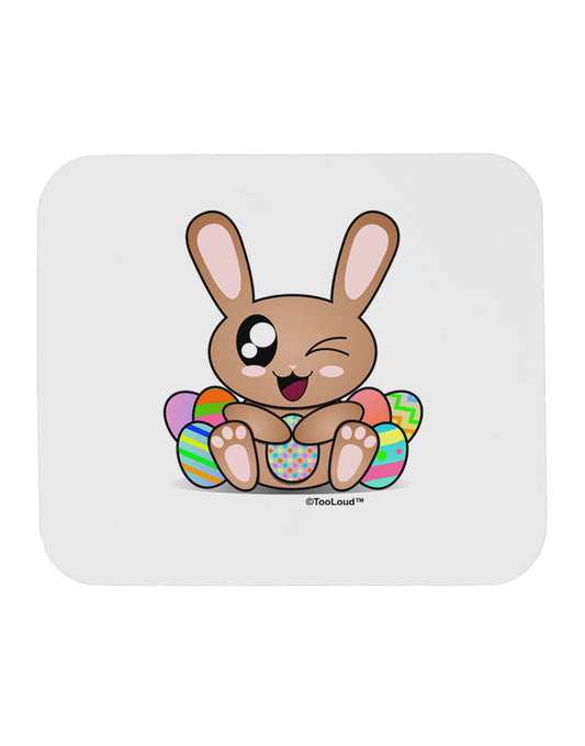 Cute Bunny with Eggs Mousepad-TooLoud-White-Davson Sales
